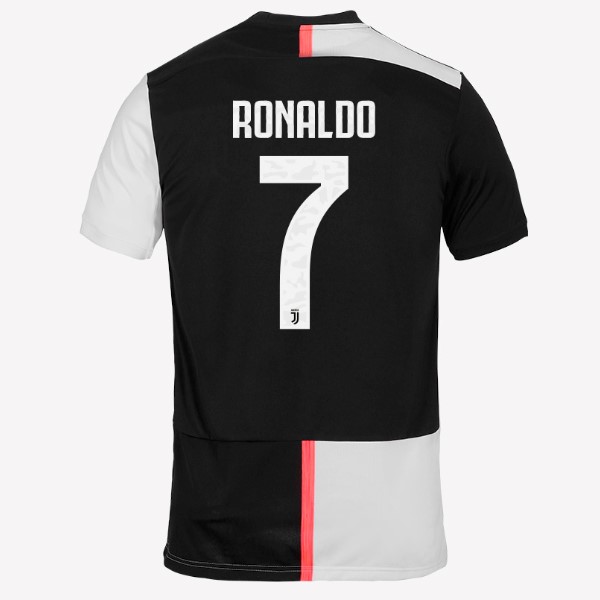 Maillot Football Juventus NO.7 Ronaldo Domicile 2019-20 Blanc Noir